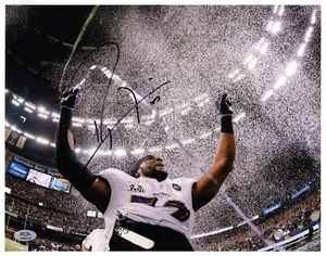 Ray Lewis Signed Baltimore Ravens Super Bowl XLVII Celebration 11x14 Photo PSA - Picture 1 of 4