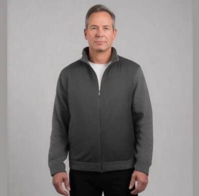 Apt. 9 Black and Charcoal Gray Tweed Full Zip Lined Jacket Size L - Image 1 of 4