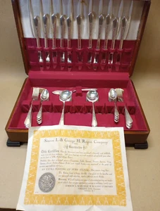 ONEIDA Simeon L & George H Rogers Ltd. Silverware Flatware NAKENS CHEST 56pc - Imagen 1 de 11