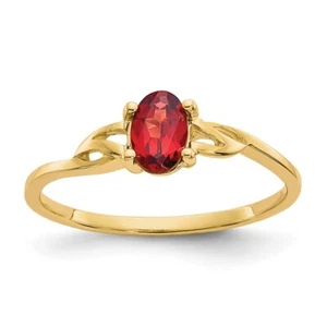 14k Yellow Gold Garnet Birthstone Ring Size 7 for Women 1.33gm - Picture 1 of 3