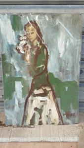 70'S - JOSIP STANIOS - DIPINTO DI DONNA OLIO SU FOGLIO - ORIGINALE - 50X35CM - Imagen 1 de 3