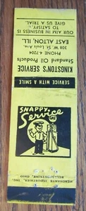 CUBIERTA MATCHBOOK KINGSTON'S STANDARD GASOLINERA AÑOS 40: EAST ALTON, ILLINOIS -E22 - Imagen 1 de 3
