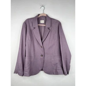 Off On Clothing Linen Blazer Purple Two Button Front Lithuania Large XL - Picture 1 of 12