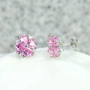 Ohrringe,Atemberaubende Damen Ohrringen Filled Gold 18K/750 Edelstein Rosa Topas - Bild 1 von 4