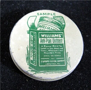 Vintage Williams Anti Pain Sample Tin Standard Medical Co Lansford Pa Old Stock - Picture 1 of 1