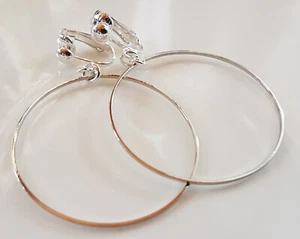 OHRCLIPS CLIPS SILBERFARBEN CREOLEN 4 cm - Bild 1 von 2