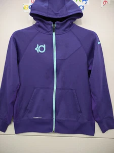 Nike Sweatshirt Boys XL Purple Kevin Durant KD Zip Hoodie Therma Fit Fleece Pkts - Picture 1 of 24