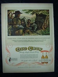 1955 Old Crow Whiskey Ad - "D. Boon Cilled A Bar On This Tree" Life Magazine  - Picture 1 of 1