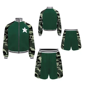 Kids Girls Jacket And Shorts Workout Coat With Bottoms Full Zip Tracksuit Star - Picture 1 of 50