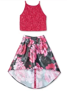 Bcx Girl 2 Piece Halter Top And High Low Skirt Girls Size 14 - Picture 1 of 10