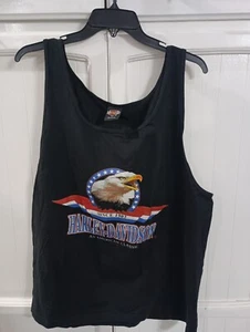Mens Vintage Harley Davidson Muscle Tank Top, American Classic, Black, Size L - Picture 1 of 6
