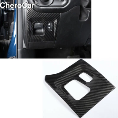 Carbon Fiber Electronic Handbrake Switch Panel Trim for Dodge Ram 1500 2018-2020 Foto 1 de 4