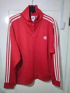 Adidas Originals Men's Size L Funnel Neck Track Jacket Red NWT Trefoil Logo - Picture 1 of 13