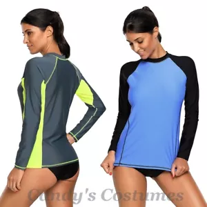 RASHIE Long Sleeve RASH Guard SURF Shirt SWIMWEAR Swim TOP Grey BLUE Black 6-14 - Picture 1 of 8