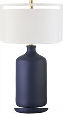 Henn&Hart Sloane 29" Tall Ceramic Table Lamp with Fabric Shade Tall, Navy 
