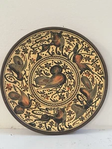 Kylix Greek Art Pottery Mythical Birds Swan Owl Hand Painted Wall Hanging Plate - Picture 1 of 16