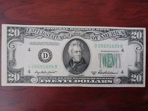1950BSeries Twenty Dollar Federal Reserve Note $20 Bill, Counting Crinkles Only. - Picture 1 of 6