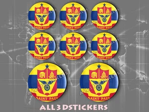 8 x 3D ROUND Resin Domed Flag St. Paul - USA Adhesive Decal Vinyl - Picture 1 of 1