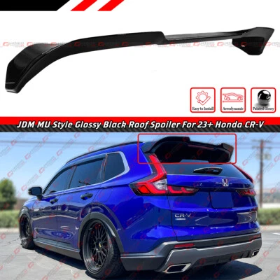 FOR 2023-2025 HONDA CR-V CRV M STYLE GLOSS BLACK TOP ROOF LID SPOILER EXTENSION - Image 1 of 4
