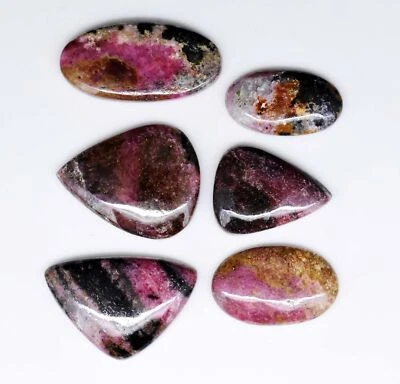 283.85 Ct Designer Natural Rhodonite Polished Cabochon Certified Gemstone Lot - Image 1 of 4