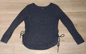 SO Womens Knit Tunic Top. Long Sleeves. Black Blend. Tie Sides. Jr Size L.... - Picture 1 of 3