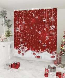 Christmas Shower Curtain Winter Snowflake,Xmas Shower Curtains ,72x72 Inch - Picture 1 of 6