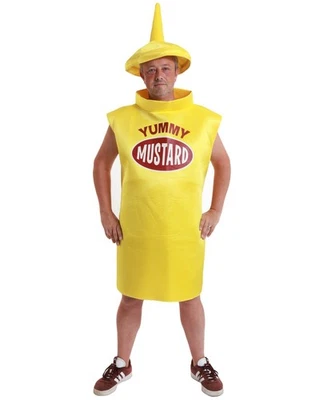 Disfraz Botella Mostaza, Divertido Traje Inspirado en la Comida para Halloween y Juegos con disfraces Foto 1 de 4