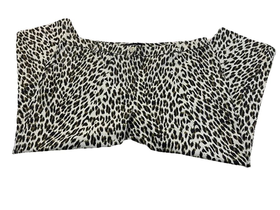 Pantalones capri para mujer Larry Levine con estampado de guepardo marrón negro talla 22w Foto 1 de 4