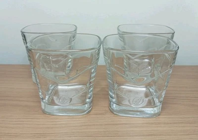 Set Of 4 Ballantines Square Chevron Heavy Scottish Whisky Glasses - Image 1 of 4