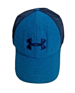 Men’s Under Armour Stretch Fit Ball Cap Blue Grey/ Silver Emblem - Picture 1 of 4