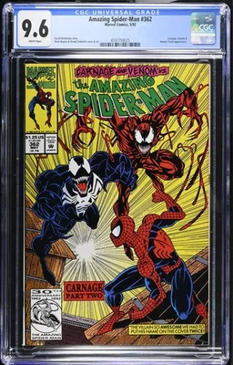 Amazing Spider-Man #362 (1992) - CGC 9.6 BLANCO - Carnage & Venom, Bagley Art Foto 1 de 2