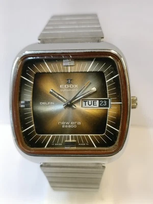 EDOX DELFIN NEW ERA 28800 ESFERA AUTOMÁTICA DOBLE TONO 31517-18 SUIZO HOMBRE FUNCIONANDO Foto 1 de 4