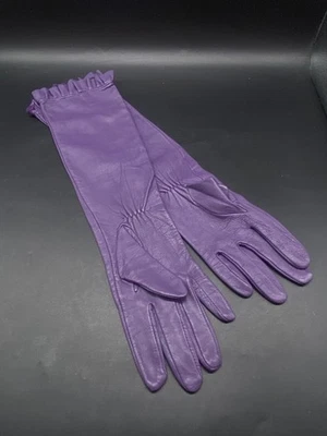 Reiss Guanti lunghi da donna in pelle viola (PG139K37) - Immagine 1 di 4