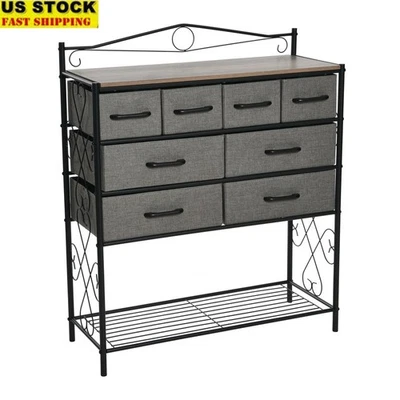 Elegant Wide Dresser Storage Unit 8 Drawers Console Table Organizer Home Decor - Image 1 of 4
