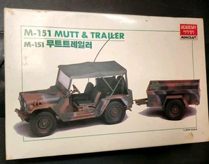 M-151 Mutt and Trailer Model Kit-Academy By Minicraft-#1326-1:35 Scale-HTF - Picture 1 of 11