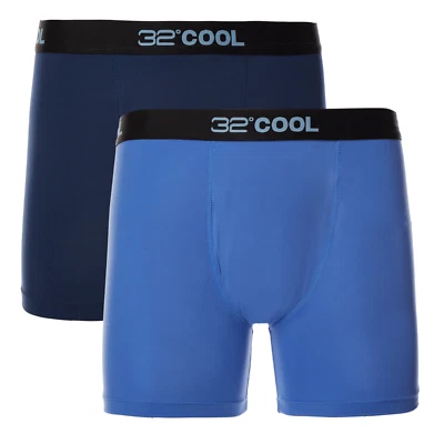 $48 32 grados Cool Hombres Ropa Interior Azul Micro Elastizado Paquete de 2 Calzoncillos Boxer Talla S Foto 1 de 3