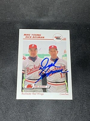 Dick Bosman 1991 Line Drive AAA #475 Rochester Red Wings Autographed Signed Card - Image 1 of 3