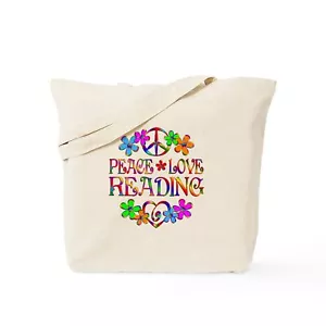 CafePress Peace Love Reading Tote Bag (1590879896) - Picture 1 of 19