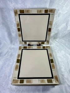 Better Homes CREAM MOSAIC Square Salad plate set of 6, 10 7/8", Very good - Picture 1 of 7