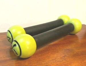Zumba Set Of 2  1 pound each Lime Green & Black Shaker Weights VGC