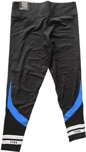 Victoria's Secret Pink Yoga Flat Legging Pant Black & Blue NWT - Picture 1 of 2