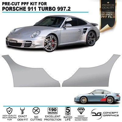Kit Pellicola Protezione Pietra Arco Posteriore PPF Vernice per Porsche 911 997.2 Turbo
