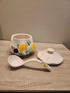 Vintage 1970’s Arnel’s Keramik PILZ SUPPENTERRINE mit DECKEL & SCHÖPFKELLE | Mid Century - Bild 1 von 20