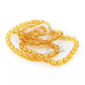 Lot (99) Czech vintage yellow topaz oval glass beads 8mm - Picture 1 of 2