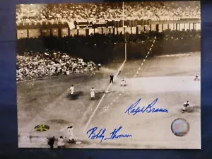 Bobby Thomson and Ralph Branca Signed 8 x 10 Black and White Photo with COA - Picture 1 of 6
