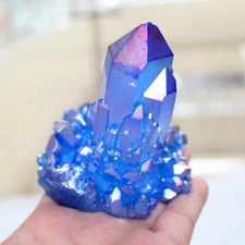 200/300/500g A+ Rare Blue Aura Quartz Crystal Cluster Specimen Healing Stone