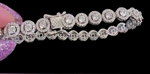 New RACHEL ZOE Cubic Zirconia 7” Tennis Silver Color Bracelet  - Picture 1 of 16