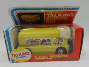 Vintage 1977 Nasta Motorized Talking School Bus NOS - Bild 1 von 6