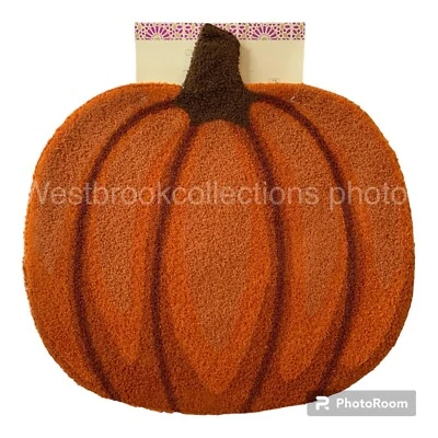Juego de 2 manteles individuales Cynthia Rowley otoño naranja en forma de calabaza rizo algodón 16" Foto 1 de 4