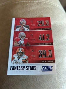 2020 Score Fantasy Stars Week 4 - Winston, Godwin, Chubb #FS-JCN Blue #/100 - Picture 1 of 3